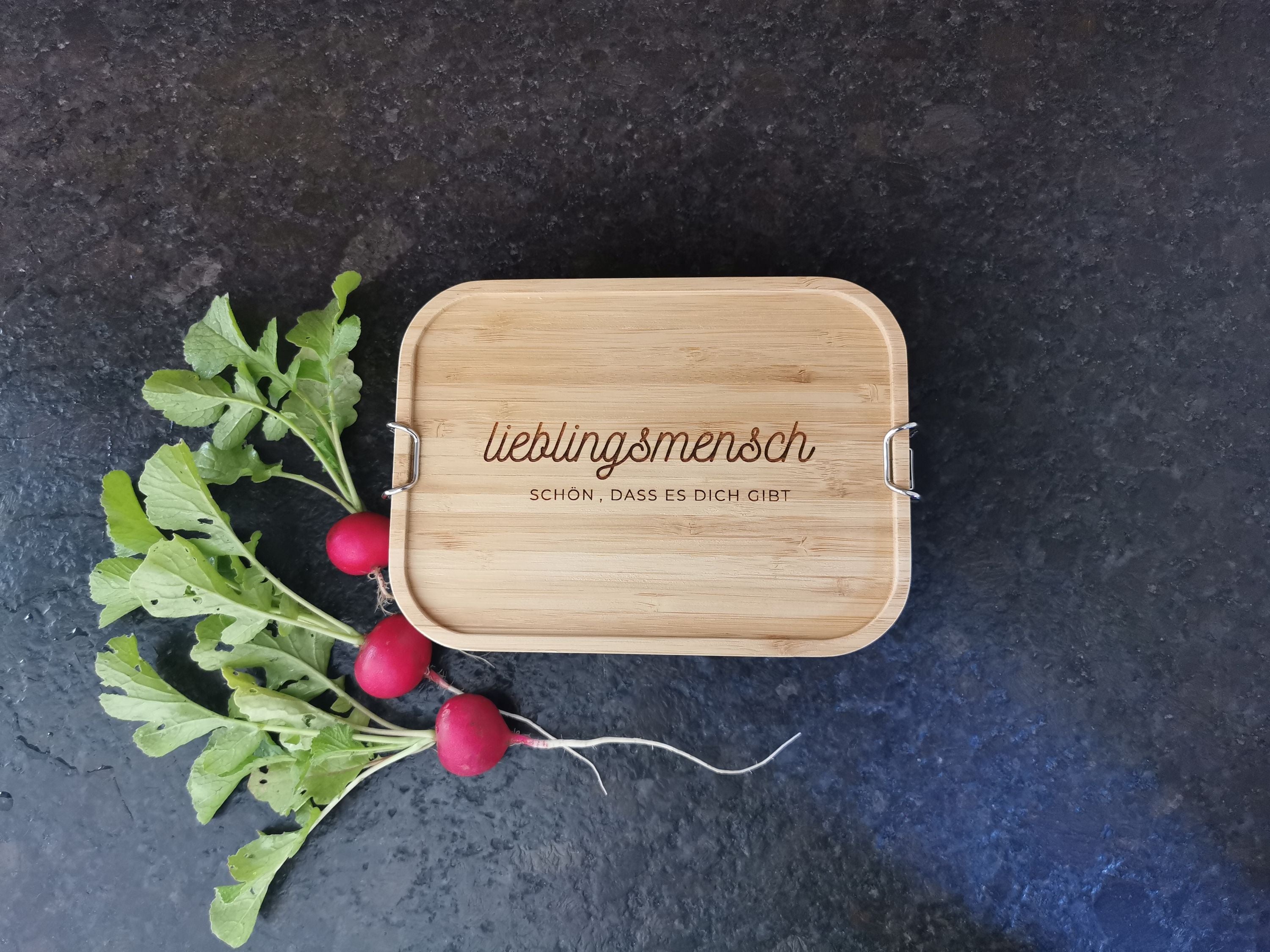 Lenolana snack box stainless steel with bamboo lid