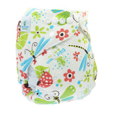 Blümchen One-Size Slimfit Kuschel Höschenwindel BioBaumwolle Druckknopf (3-15kg)
