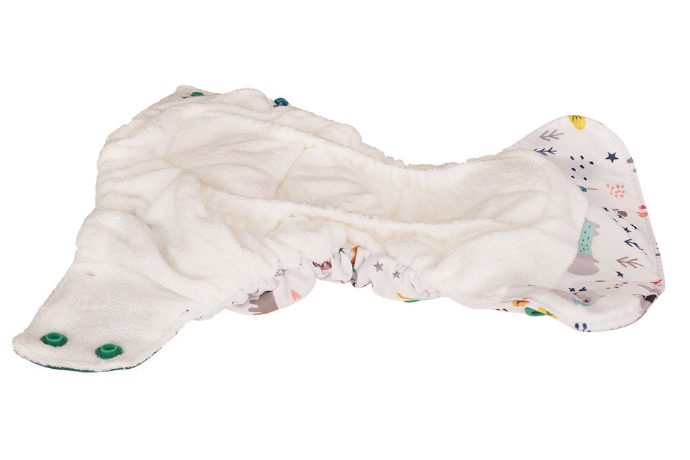 Blümchen Neugeborenen All-in-Taschenwindel Bambus Drucki (2-4kg)