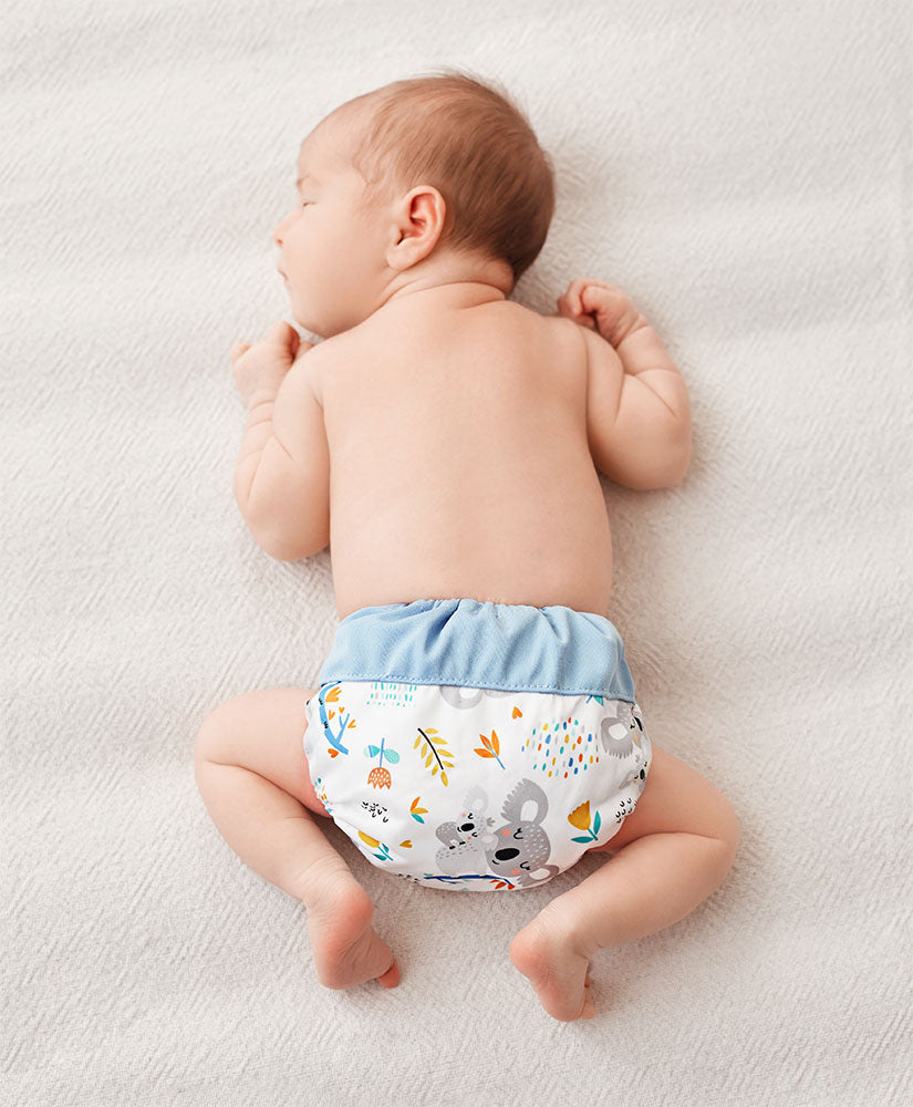 Blümchen Neugeborenen All-in-Taschenwindel Bambus Drucki (2-4kg)