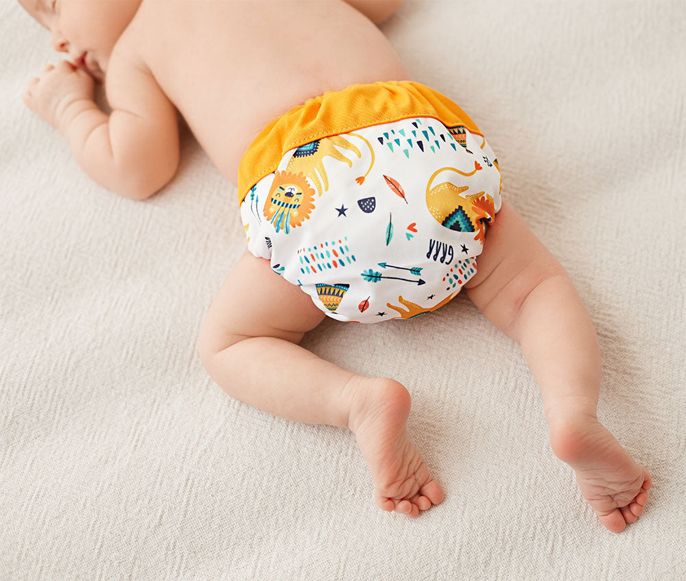 Blümchen Neugeborenen All-in-Taschenwindel Bambus Drucki (2-4kg)