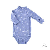 Popolini long-sleeved wrap bodysuit cotton