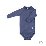 Popolini long-sleeved wrap bodysuit wool/silk