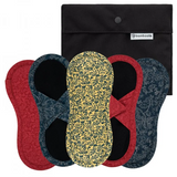 Washable panty liners set of 5 including wetbag