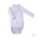 Popolini long-sleeved wrap bodysuit cotton
