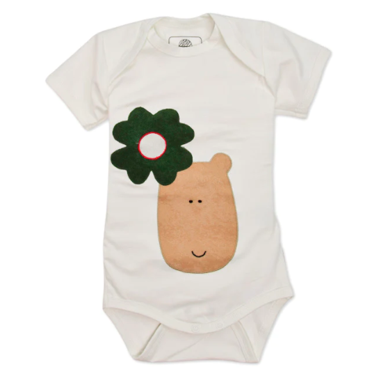 Sticklett baby bodysuit short sleeve white