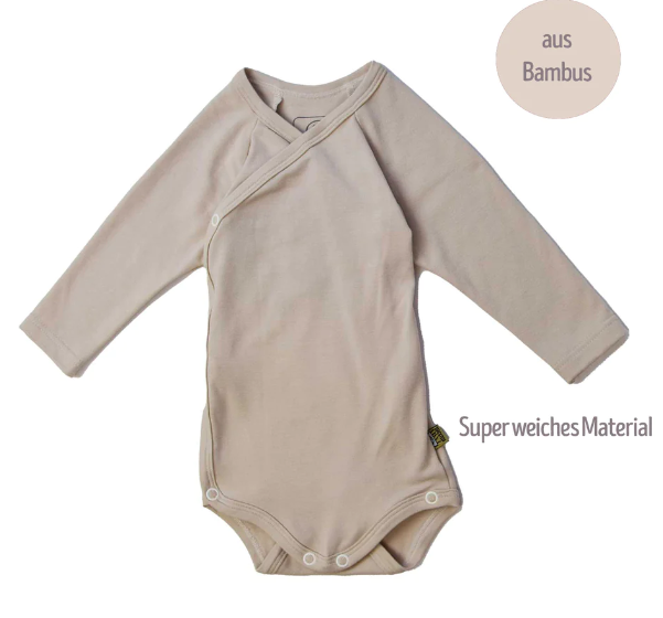 Sticklett baby wrap bodysuit long sleeve made of bamboo