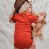 Sticklett Baby Wickelbody kurzarm mitwachsend fiesta rot