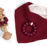 lenolana baby set triangular cloth, rattle teething ring