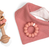 lenolana baby set triangular cloth, rattle teething ring