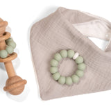 lenolana baby set triangular cloth, rattle teething ring