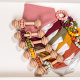 lenolana baby set triangular cloth, rattle teething ring