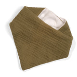 lenolana children's bib triangular cloth muslin with terry organic cotton
