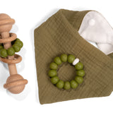 lenolana baby set triangular cloth, rattle teething ring