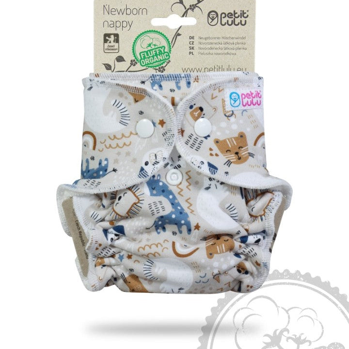 Petit Lulu pant diaper "Fluffy Organic" Snaps Onesize 5 - 16 kg